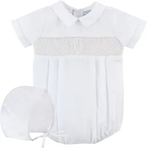 Baby Boys Christening Smocked Cross Creeper