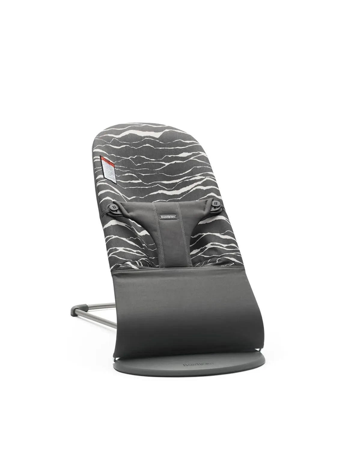 BabyBjörn Bouncer Bliss, Cotton, Anthracite/Landscape Print 2-in-1 Adjustable Baby Bouncer Seat and Toddler Chair, Newborn to Toddler (8-29 lbs), 4 positions, Lightweight & Portable