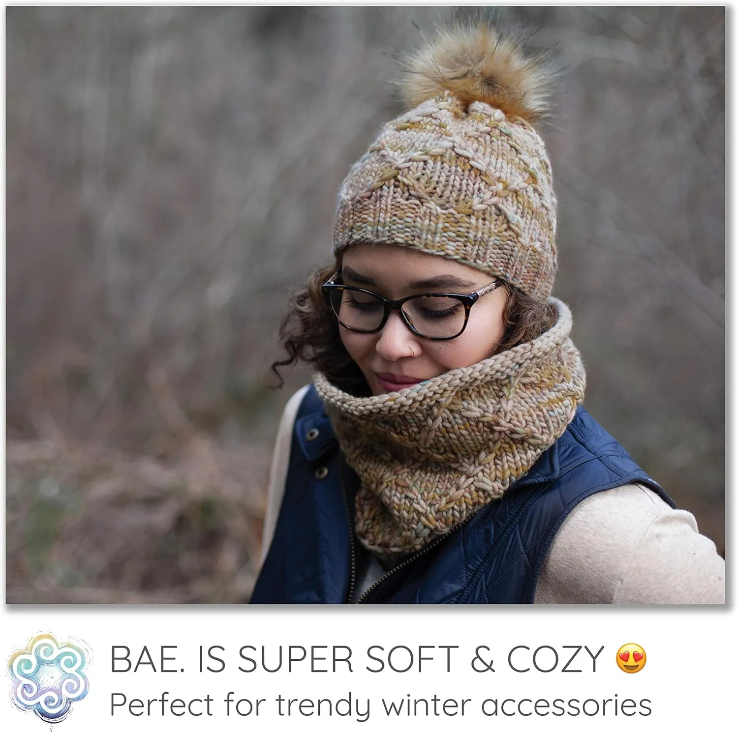 BAE by Living Dreams Yarn. Cuddly, Strong & Super Soft for Next to Skin Winter Knits. 100% Extrafine Merino Bulky Roving Yarn, Domestic Bliss