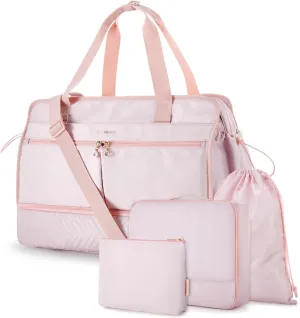 BAGSMART Women's 40L Weekender Travel Duffel Gym Bag with Shoe Compartment, Carry on Overnight Bag