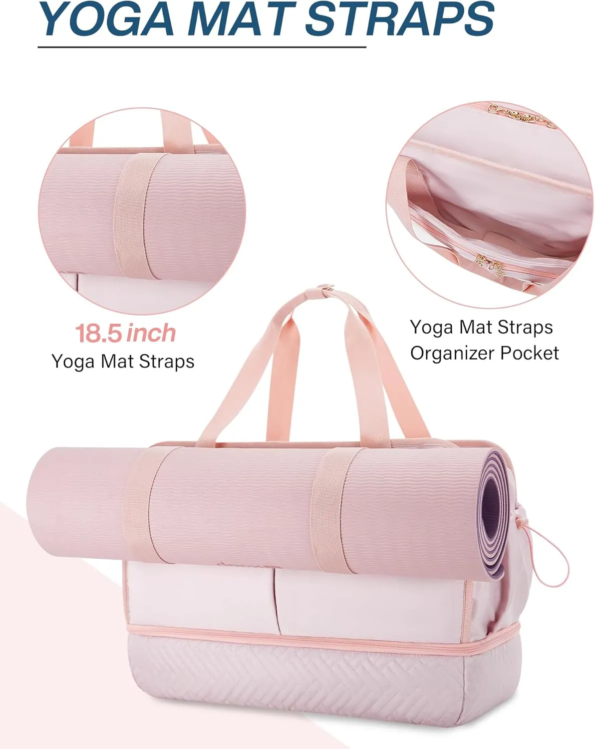 BAGSMART Women's 40L Weekender Travel Duffel Gym Bag with Shoe Compartment, Carry on Overnight Bag