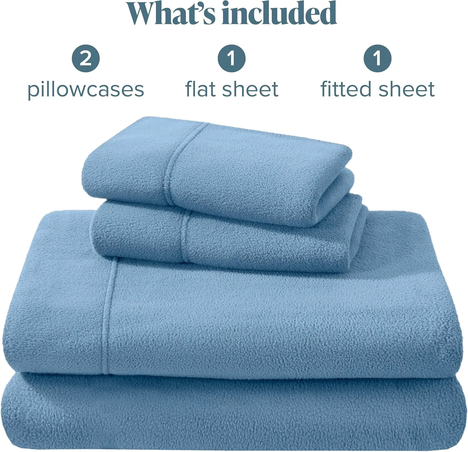 Bare Home Super Soft Fleece Sheet Set - King Size - Extra Plush Polar Fleece, No-Pilling Bed Sheets - All Season Cozy Warmth (King, Coronet Blue)