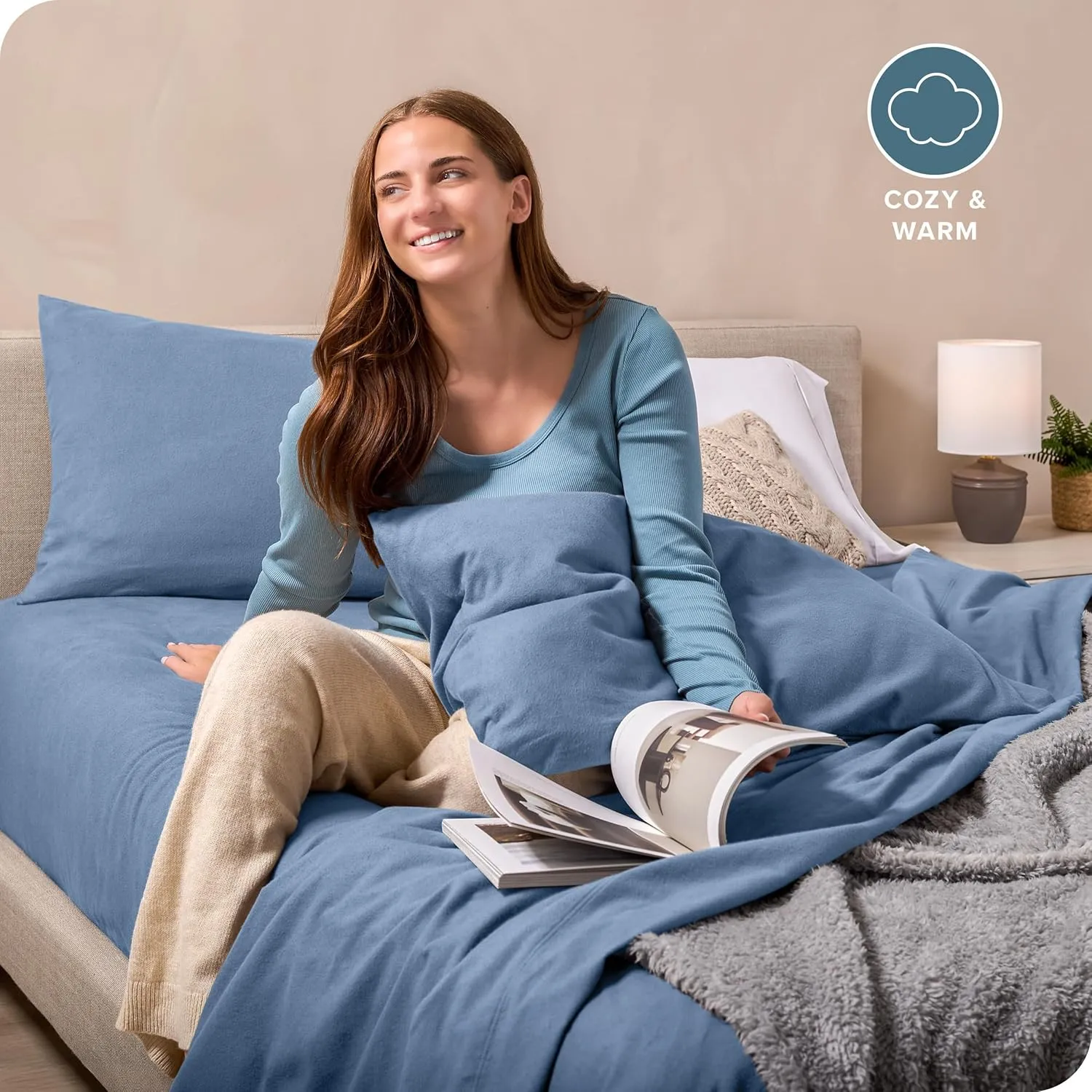 Bare Home Super Soft Fleece Sheet Set - King Size - Extra Plush Polar Fleece, No-Pilling Bed Sheets - All Season Cozy Warmth (King, Coronet Blue)