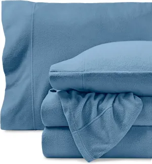 Bare Home Super Soft Fleece Sheet Set - King Size - Extra Plush Polar Fleece, No-Pilling Bed Sheets - All Season Cozy Warmth (King, Coronet Blue)