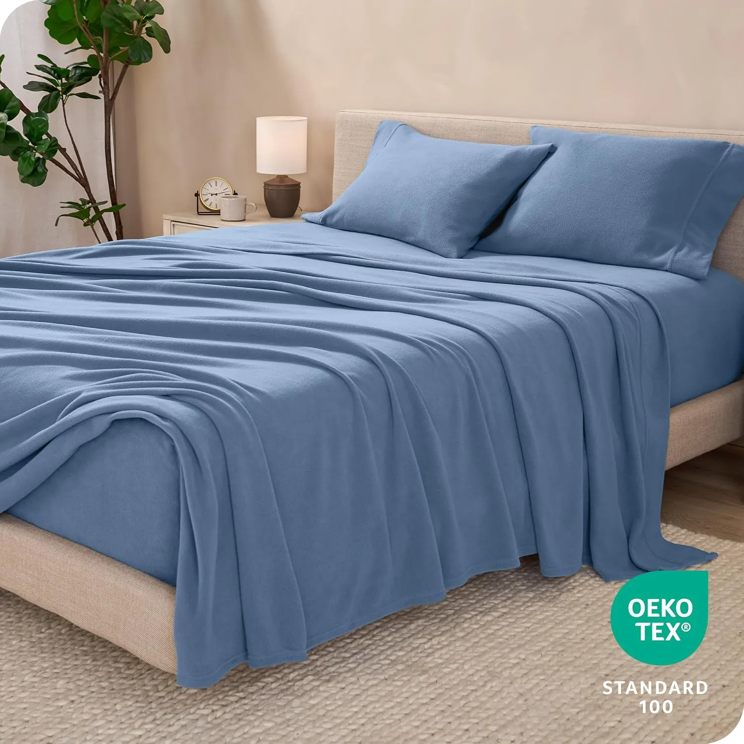 Bare Home Super Soft Fleece Sheet Set - King Size - Extra Plush Polar Fleece, No-Pilling Bed Sheets - All Season Cozy Warmth (King, Coronet Blue)