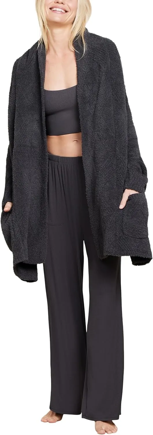 Barefoot Dreams womens Cozychic Cable Weave Blanket Wrap
