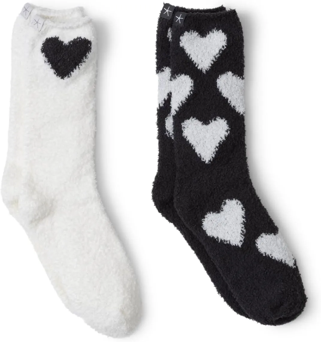 Barefoot Dreams Women's CozyChic Heart Print Sock Set