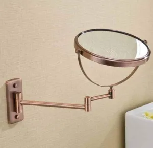 Bathrooms Makeup Mirrors Double Sided Magnifiers Wall Mounts Folding Telescopic Mirrors 360 Degrees Swivel (Size : 6inch)