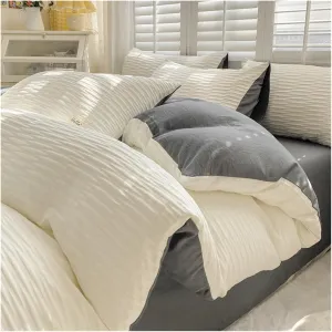 Bedding Set Duvet Cover Flat Sheets Pillowcase Bed Sheet Set Soft Comforter Cover Bed Linensset Nordic Style,All Season Comforter,B,Twin