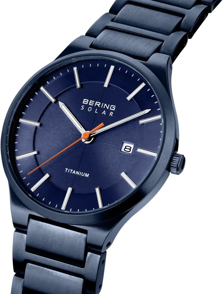 BERING Men Analog Solar Collection Watch with Titan Strap & Sapphire Crystal 15239-XXX