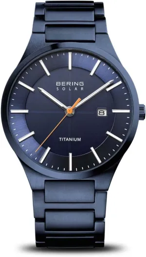 BERING Men Analog Solar Collection Watch with Titan Strap & Sapphire Crystal 15239-XXX