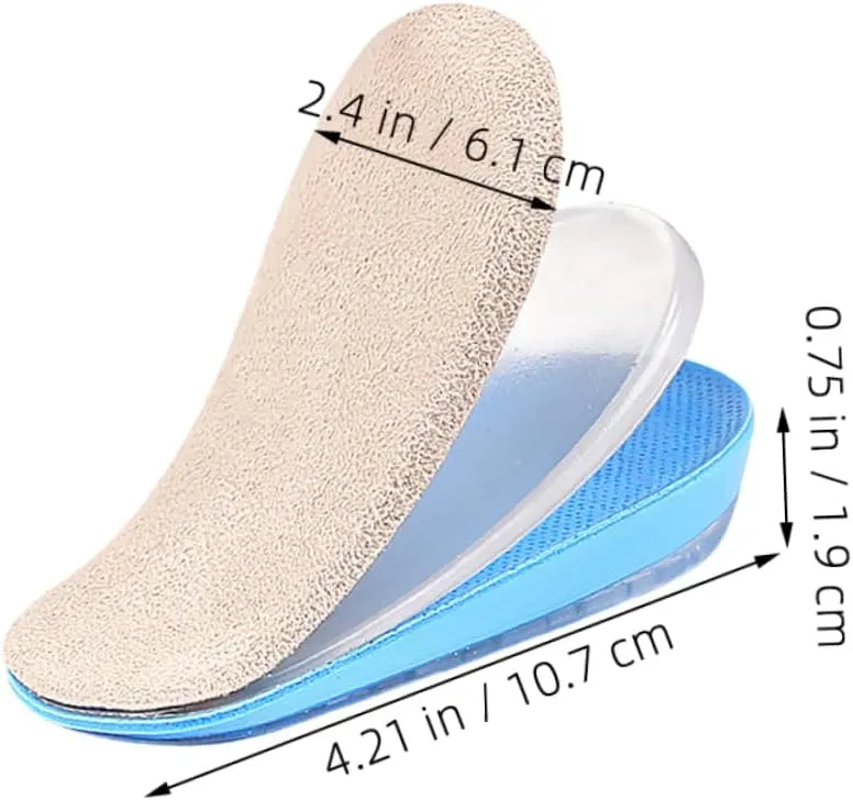 BESTYASH 1 Pair Adjustable Heel Lift Inserts Layers Gel Wedge Cushion for Height Increase Self Adhesive Design for Men Women Versatile Use Sports Work Daily Life