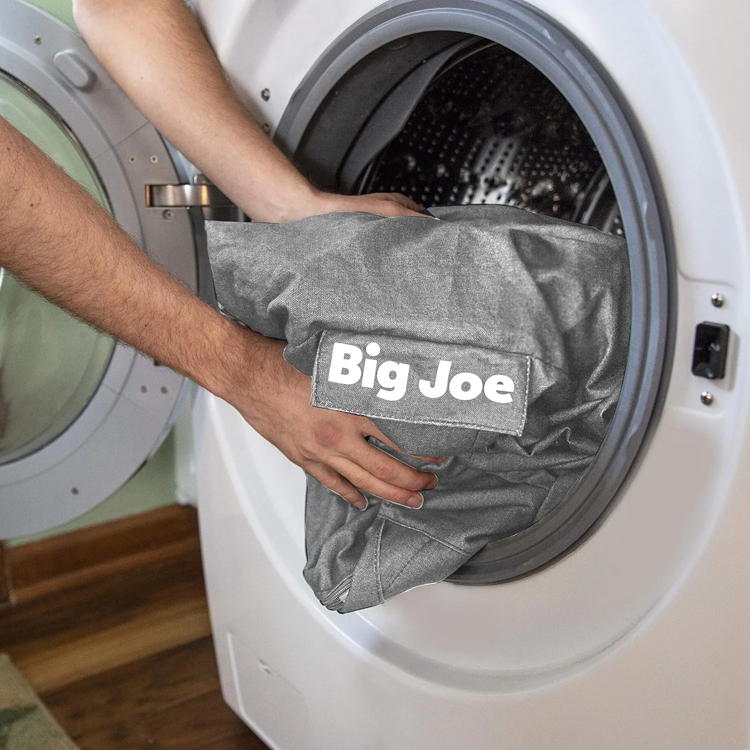Big Joe Fuf XL Foam Filled Bean Bag Chair with Removable Cover, Fog Lenox, Durable Woven Polyester, 5 feet Giant