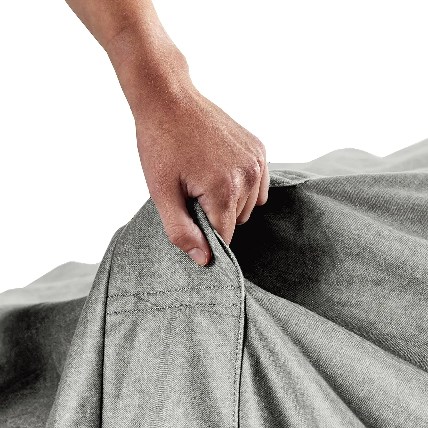 Big Joe Fuf XL Foam Filled Bean Bag Chair with Removable Cover, Fog Lenox, Durable Woven Polyester, 5 feet Giant