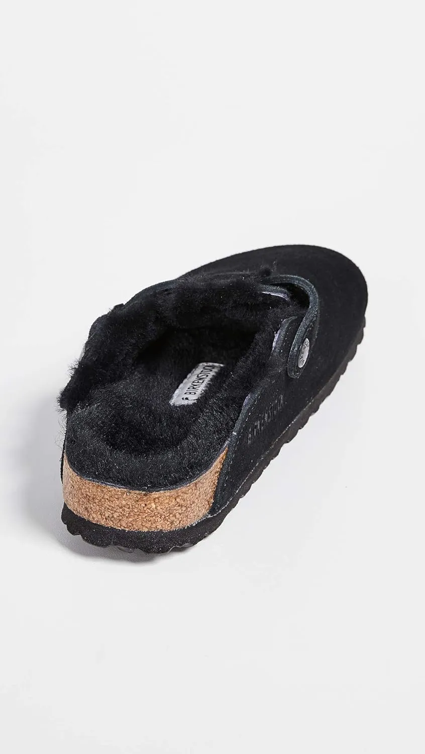 Birkenstock Boston VL/Shearling - Cozy Suede Clog with Shearling Footbed and Reptile Embossed Strap - Multiple Sizes & Colors