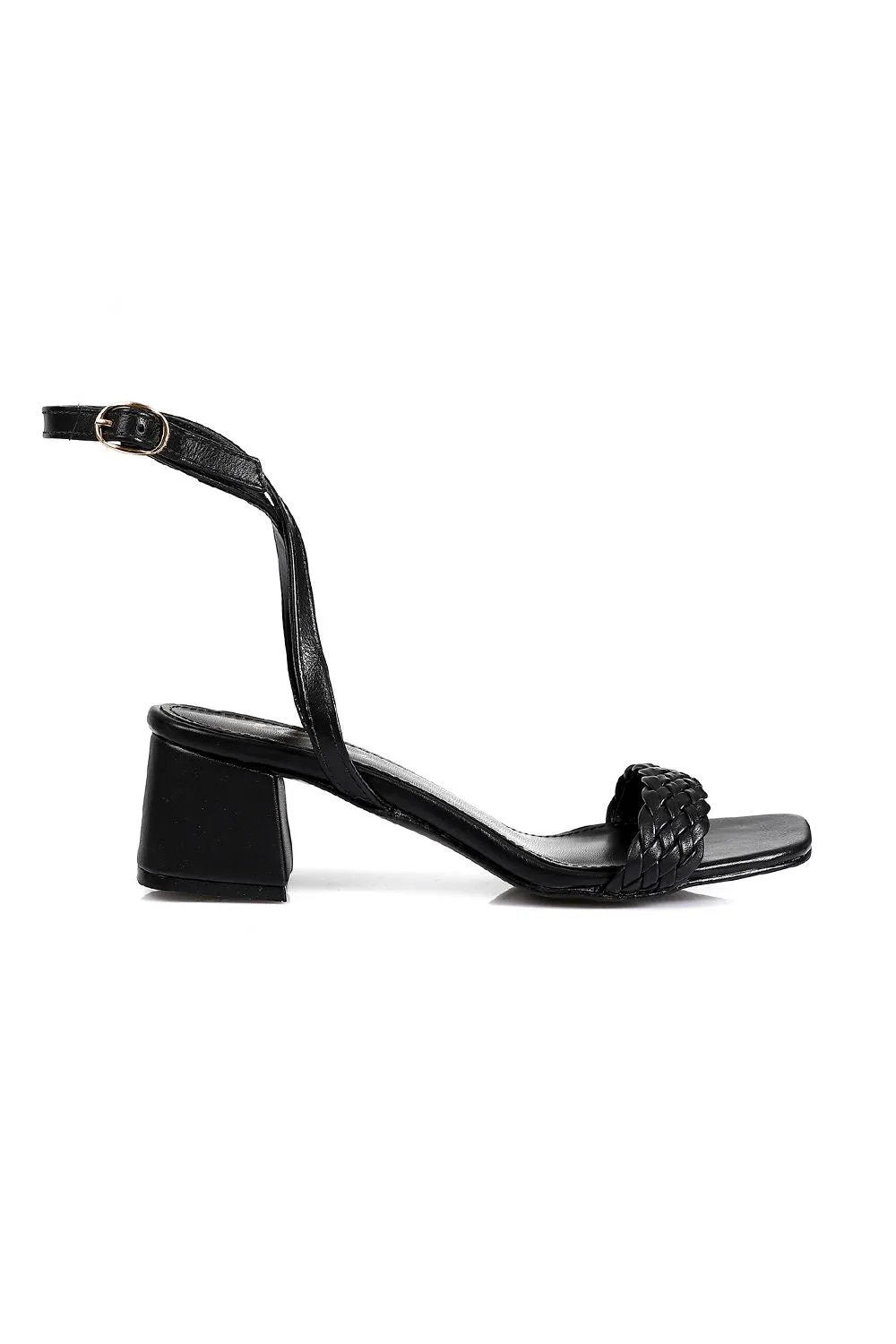 Black Trendy Braided Sandal