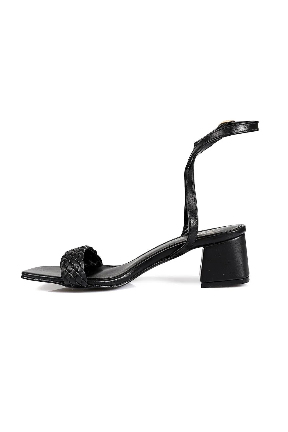 Black Trendy Braided Sandal
