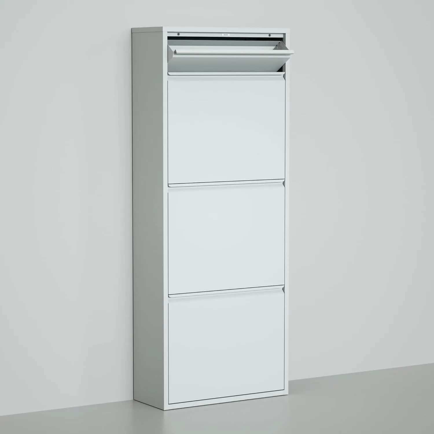 Bluesky Shoe Cabinet, Shoe Rack, Shoe Storage, Shoe Organizer, Metal Shoe Cabinet for Entryway-Hallway-Garage-Laundry-Dressing Room, No Assembly Required (Gray, 3 1 Drawers), Grey