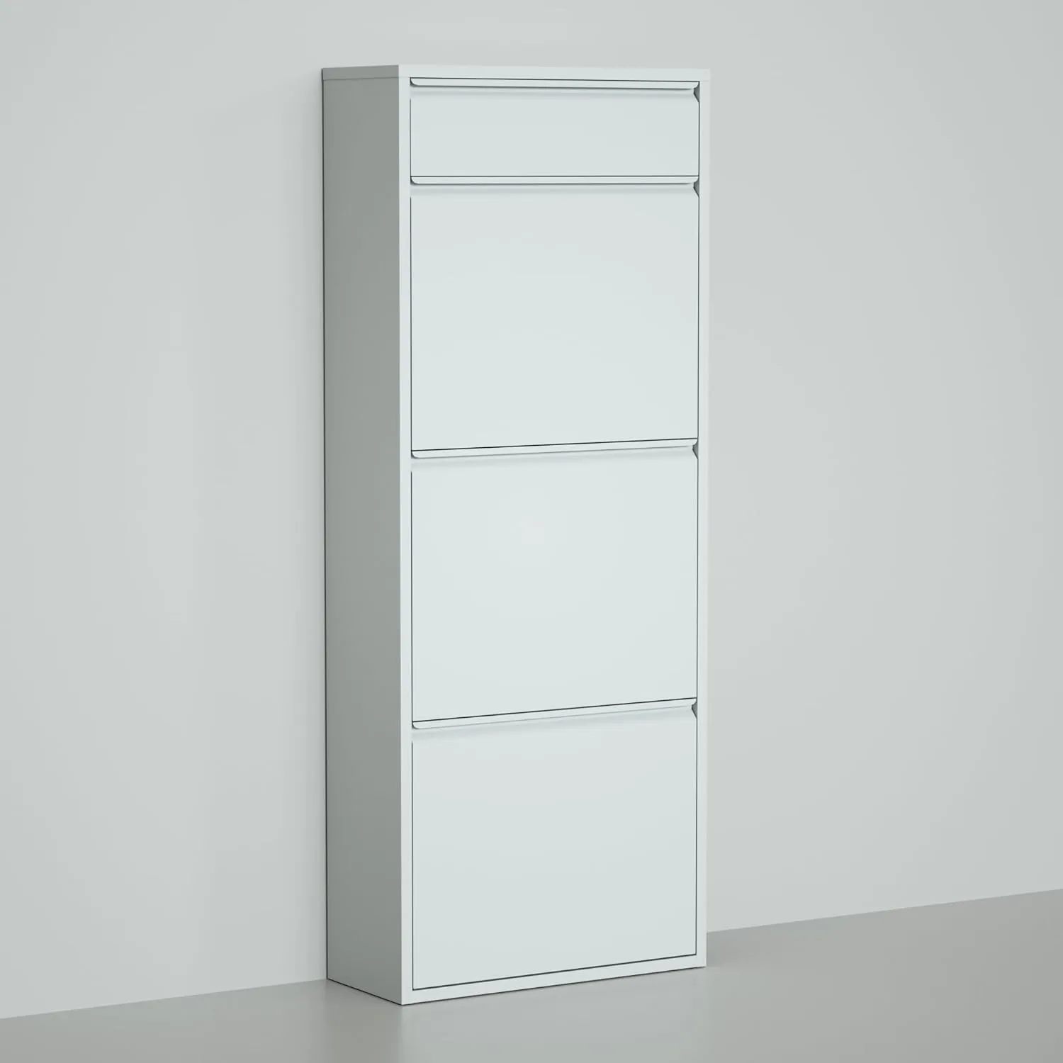 Bluesky Shoe Cabinet, Shoe Rack, Shoe Storage, Shoe Organizer, Metal Shoe Cabinet for Entryway-Hallway-Garage-Laundry-Dressing Room, No Assembly Required (Gray, 3 1 Drawers), Grey