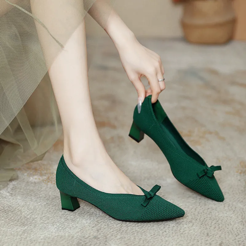 Bow Tie Versatile Commuting High Heels