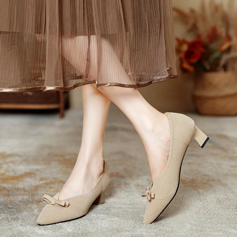 Bow Tie Versatile Commuting High Heels