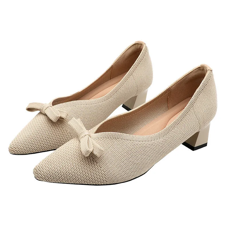 Bow Tie Versatile Commuting High Heels