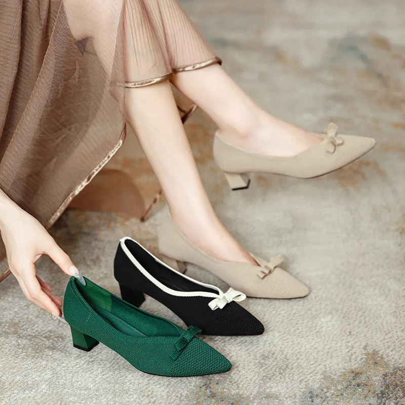 Bow Tie Versatile Commuting High Heels