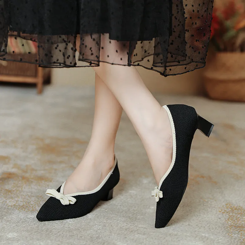 Bow Tie Versatile Commuting High Heels