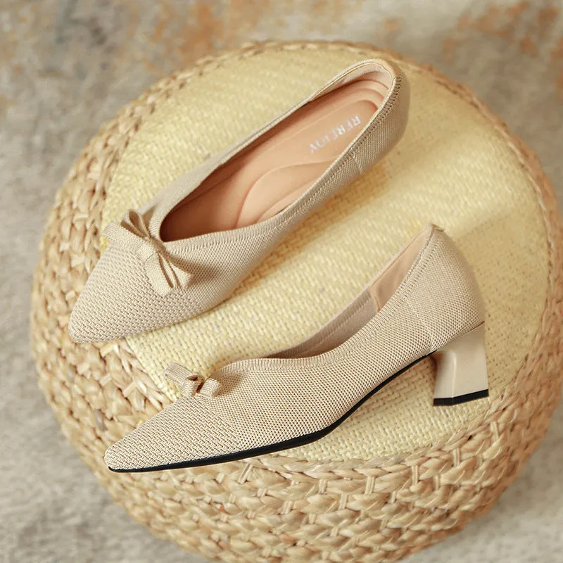 Bow Tie Versatile Commuting High Heels