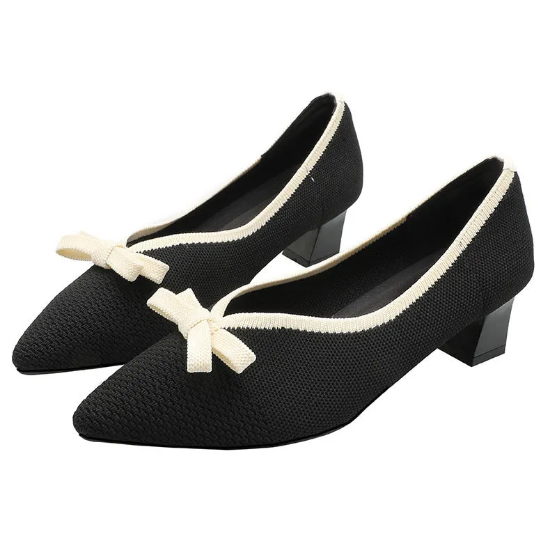 Bow Tie Versatile Commuting High Heels