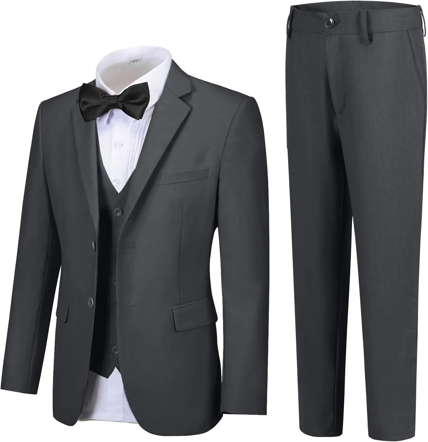 Boy Suits 5 Pieces Formal Suit Set with Adjustable Waist Kids Dress Suit for Wedding Prom