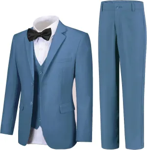 Boy Suits 5 Pieces Formal Suit Set with Adjustable Waist Kids Dress Suit for Wedding Prom