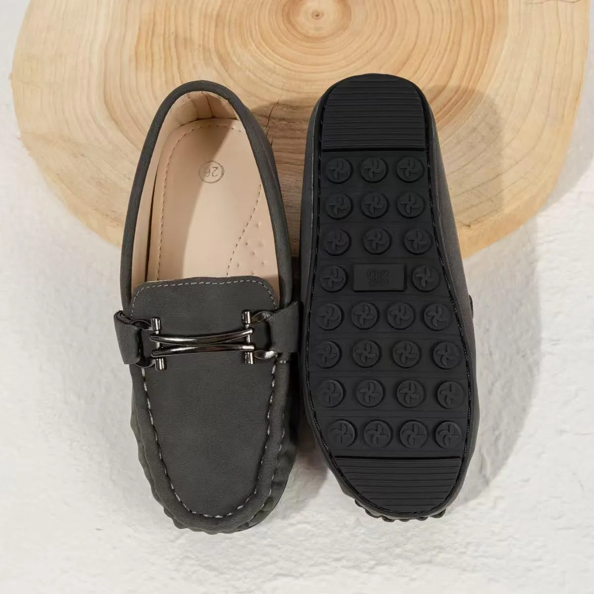 Boys Loafers, Soft Slip-On Moccasin Oxford Shoes for Toddler/Little Kids, Casual Boat Shoes for School Uniforms and Everyday Wear