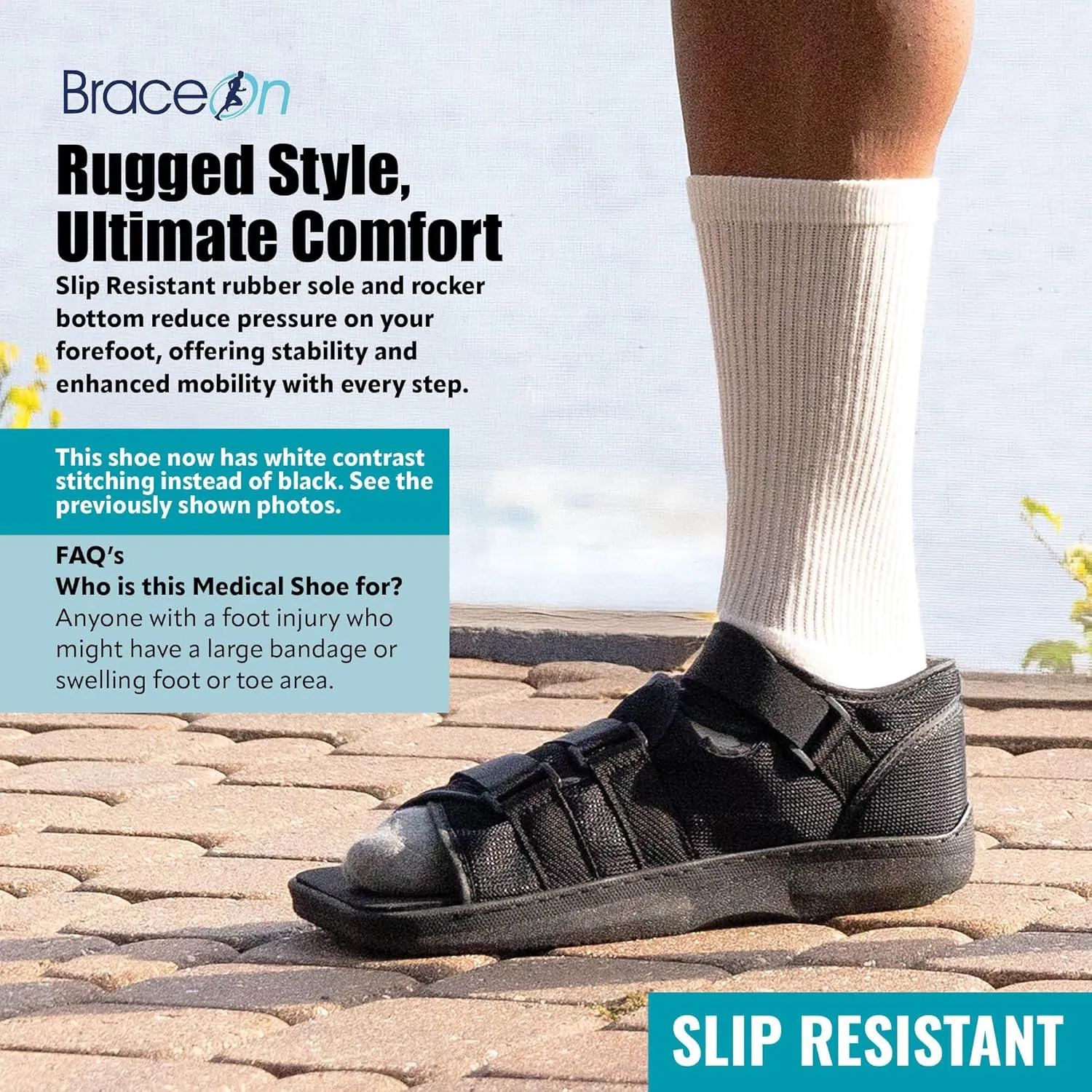 Brace On Post Op Shoe - Orthopedic Shoes for Women Walking Boot, Plantar Fasciitis Brace, Medical Boot for Injury, Open Toe for Toe injury (Women Small, Shoe Size Up to Size 6)
