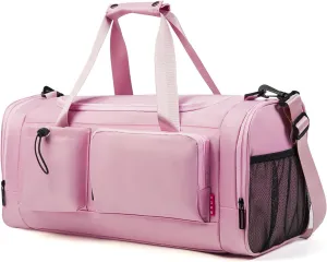 BSHG 21 inch Gym Bags For Men & Women With Shoes Compartment And Wet Pocket, Sports Duffle Bag, Workout Bags For Gym Swimming Yoga,Waterproof Weekend Overnight Carry On Bag B-GC-002-Pink