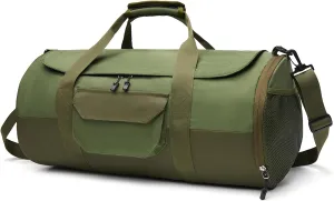 BSHG Gym Bags For Men & Women, Sports Duffel Bag For Men Travel, Weekend Overnight Bag With Shoe Compartment & Wet Pocket, Water Resistant Workout Duffle Bag Athletic Gym Bags Men B-BA-002-Green