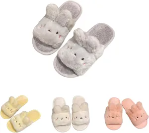 Bunny rabbit slippers for women Summer Open Toe animal Slippers Shower Sandal Bathroom Comfy House Slide Anti-slip Rabbit Slippers for Indoor and Outdoor