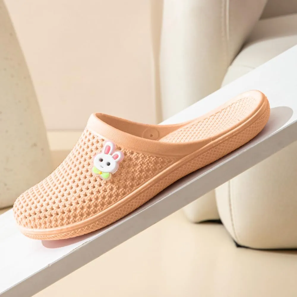 Bunny Slippers Bathroom Slippers Cave Flip-flops Flat Top Slippers Female Soft Sole Non-slip Indoor and Outdoor Wear Casual