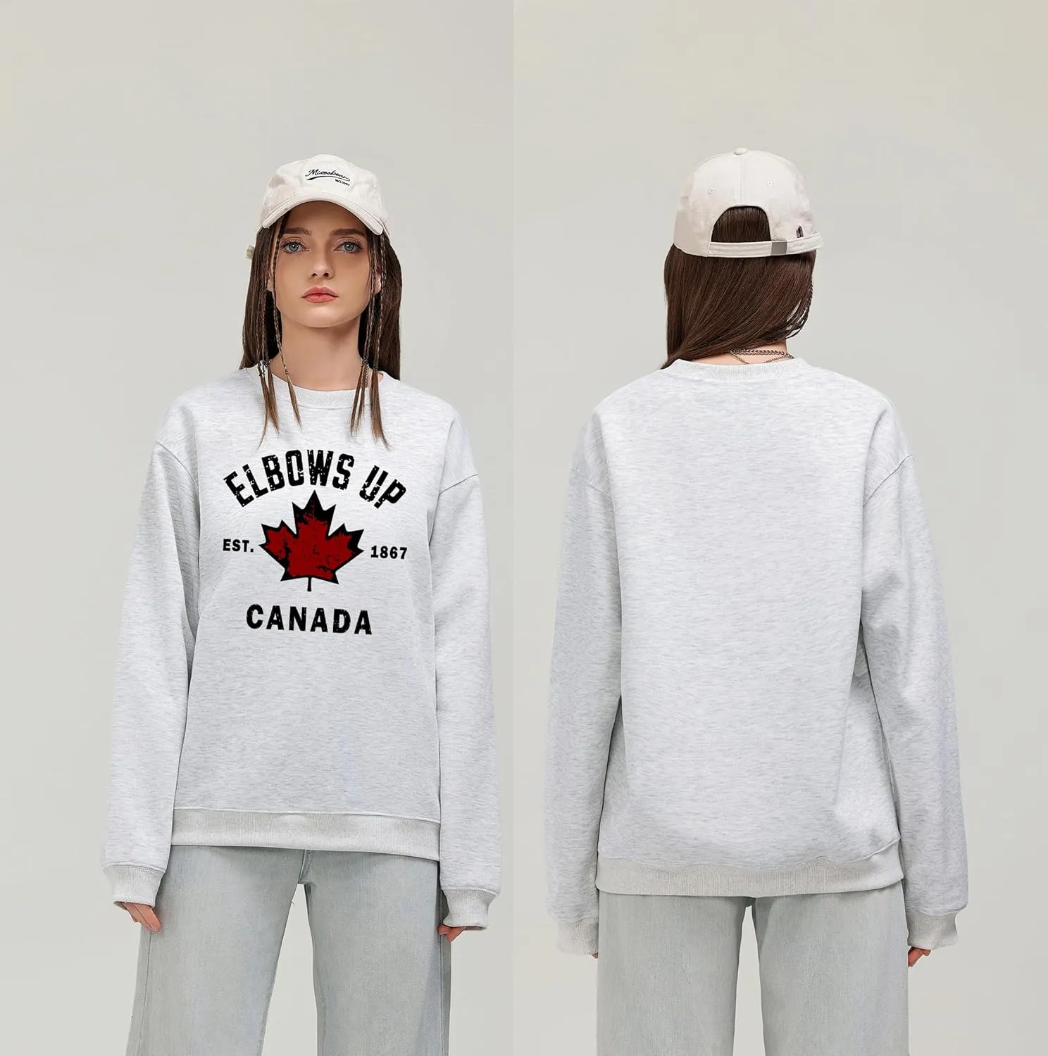 Canada Elbows Up Sweatshirt, Elbows Up Shirt, Funny Hockey Canada Flag Sweatshirt