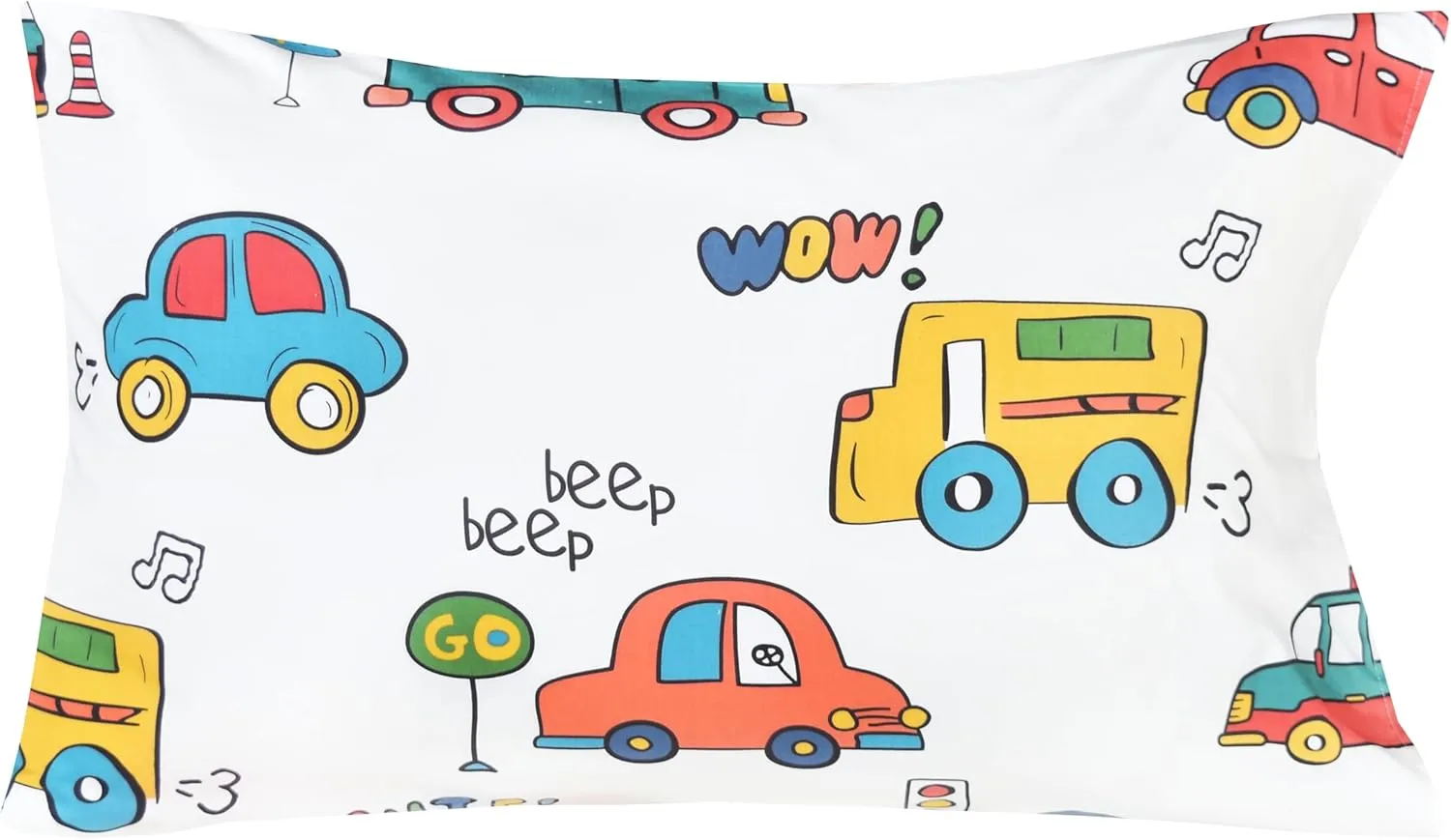 Cars Buses Trucks Transport Vehicle Cute Twin 100% Cotton 3 Pieces Sheet Set for Kids Girls Children, Flat Sheet   Fitted Sheet   Pillowcase Bedding Decoration Gift Set