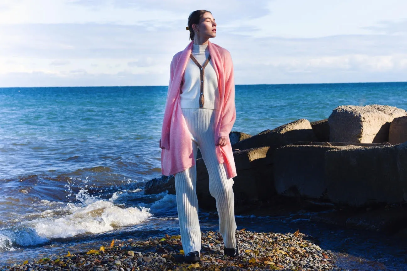 Cashmere Scarf/Wrap - Baby Pink
