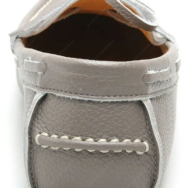 Casualist Lace Leather Loafer Wrinkle Soft Stone Grey