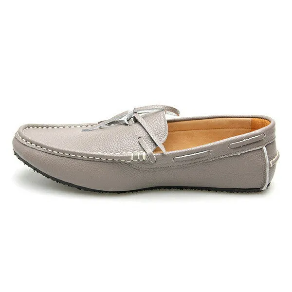 Casualist Lace Leather Loafer Wrinkle Soft Stone Grey