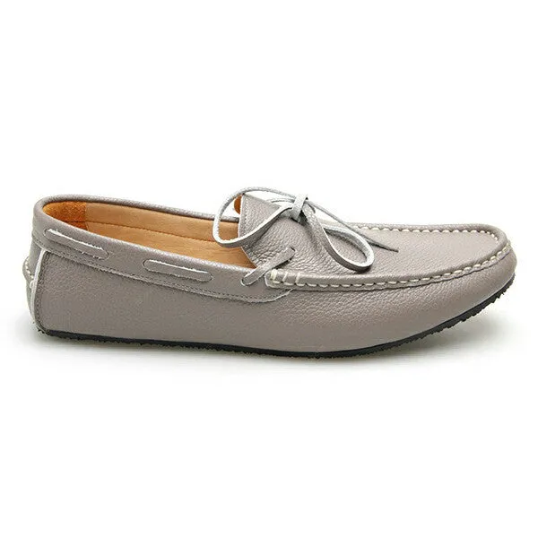 Casualist Lace Leather Loafer Wrinkle Soft Stone Grey