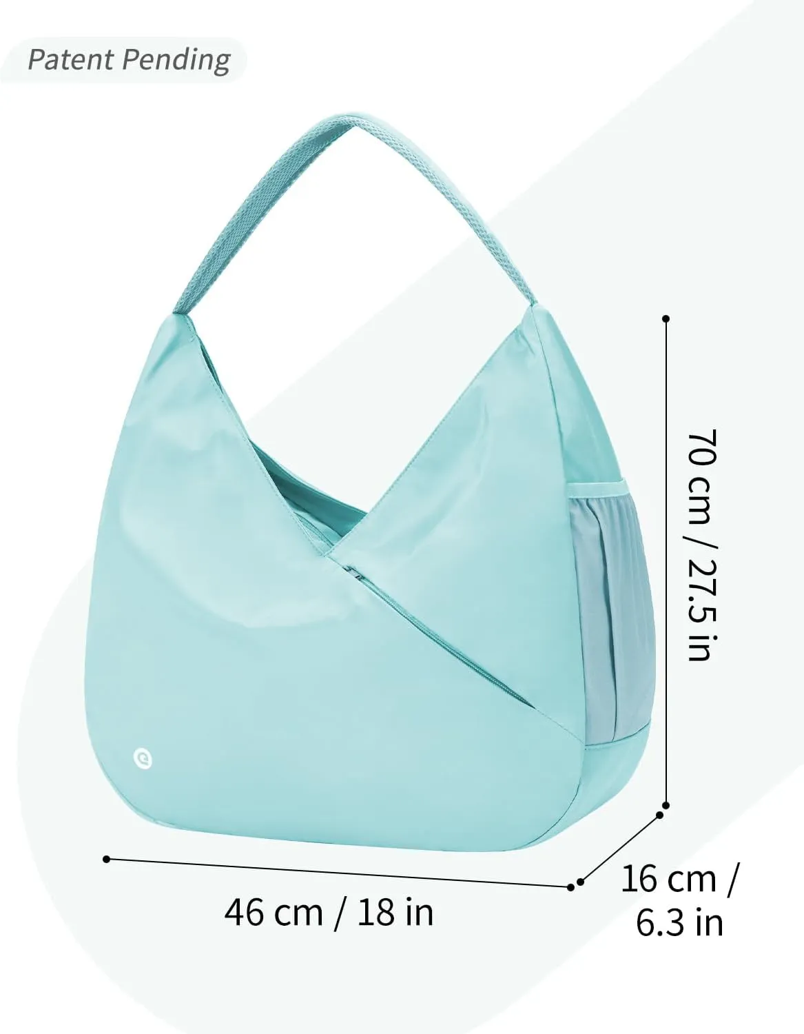 Ceneda Large Gym Bag for Women Sports Duffel Bag with Hidden Yoga Mat Holder & Shoe Compartment Workout Dance Tote Bag with Wet Pocket Overnight Weekender Bag for Travel Yoga (Mint Green)