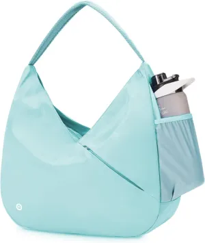 Ceneda Large Gym Bag for Women Sports Duffel Bag with Hidden Yoga Mat Holder & Shoe Compartment Workout Dance Tote Bag with Wet Pocket Overnight Weekender Bag for Travel Yoga (Mint Green)