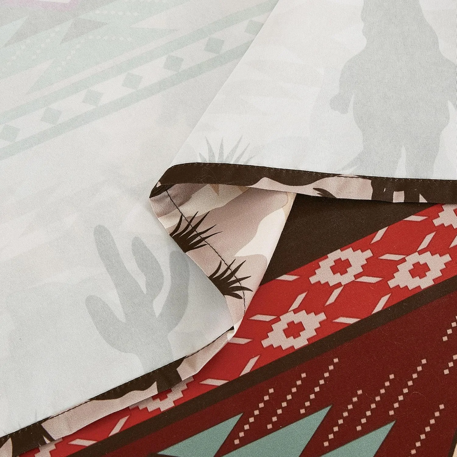 Chezmoi Collection 4-Piece Southwestern Cowboys Aztec Sheet Set Full - Multicolor Teal Brown Beige Tan Red Printed Brushed Microfiber Lightweight Breathable Deep Pocket Bed Sheets