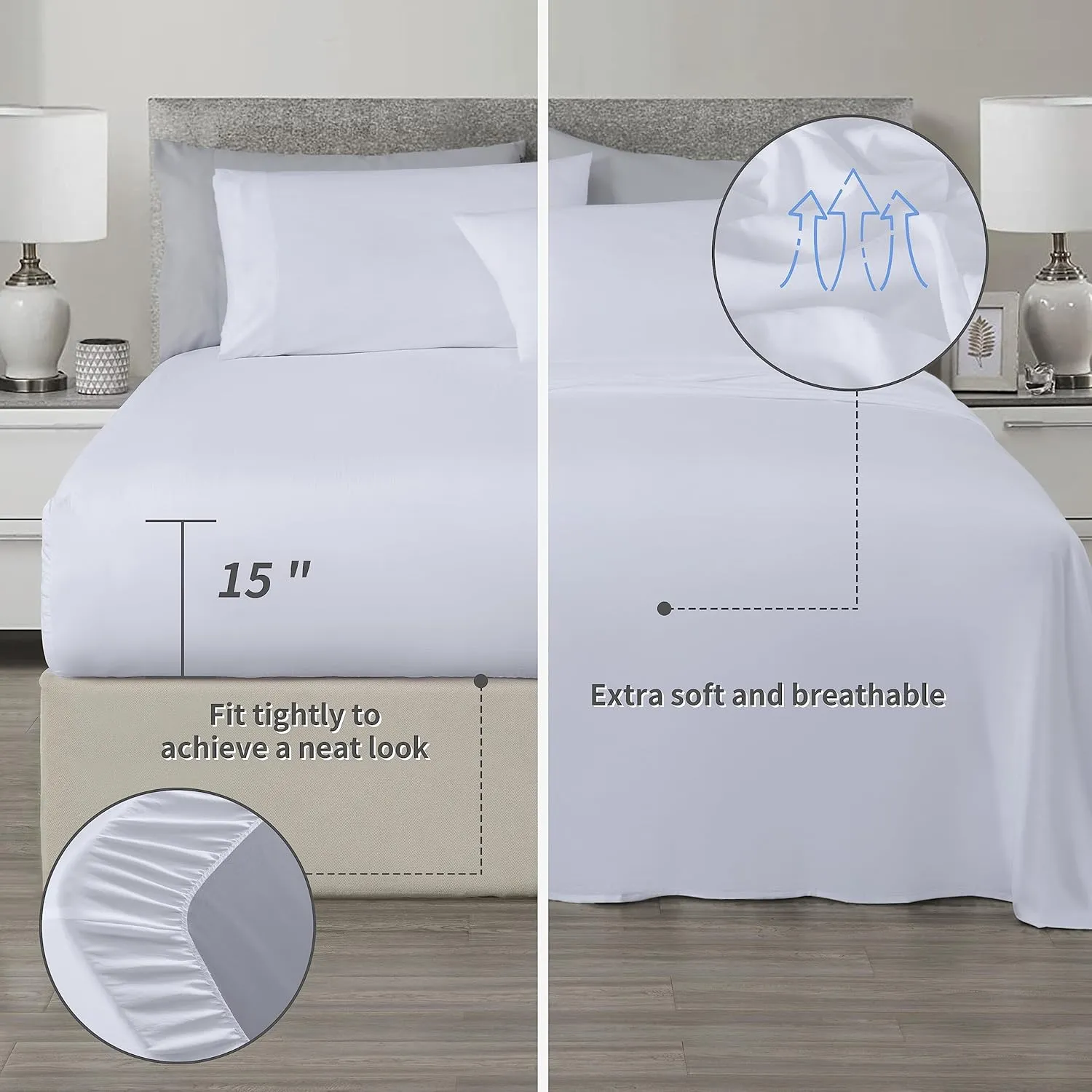 Chezmoi Collection Briar 7-Piece Full Bed in a Bag - All Season Lightweight Microfiber Comforter Set - Includes Sheets & Shams - Navy/Blue/Gray Pleated Stripe Design