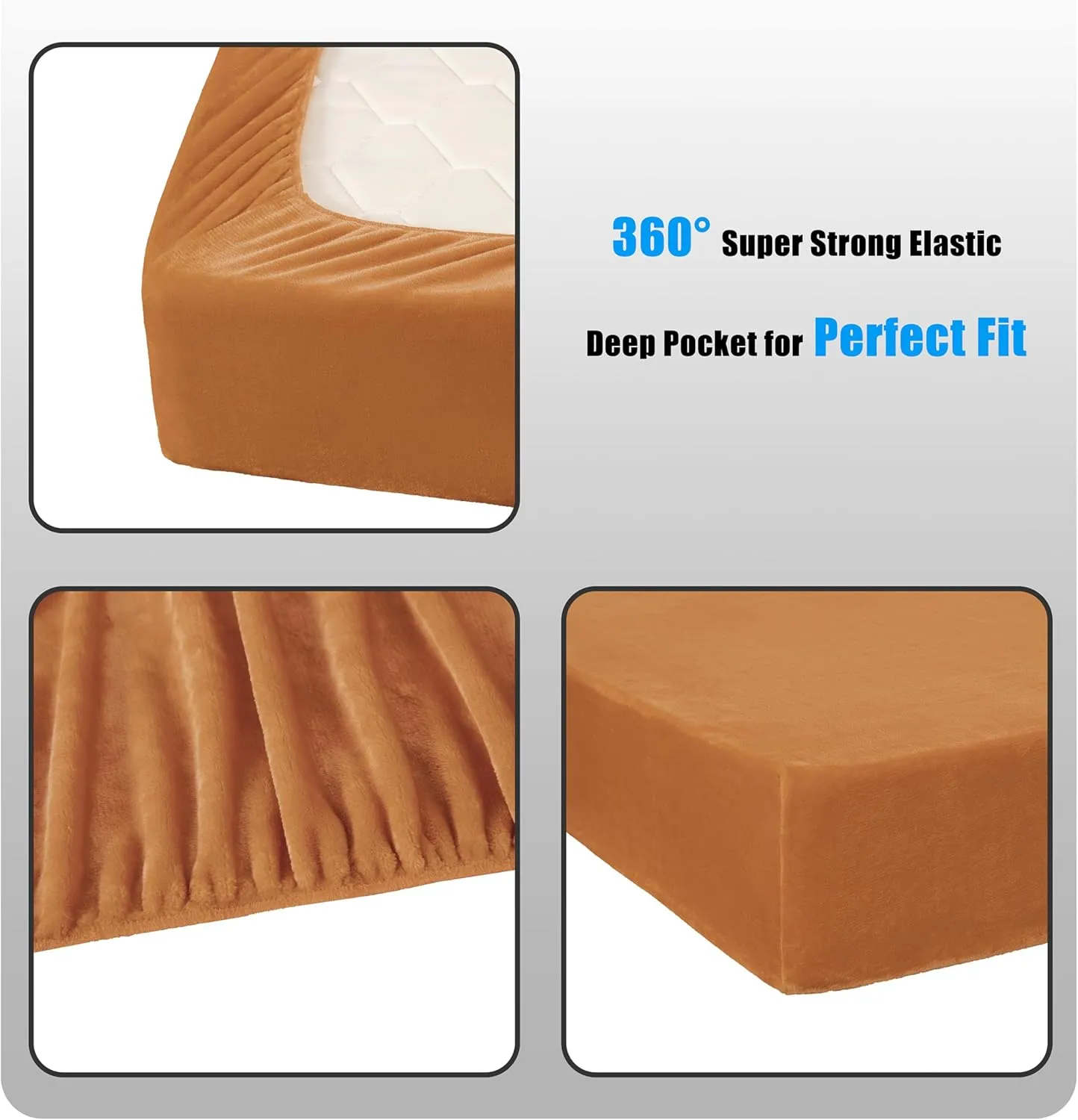 Chezmoi Collection Extra Soft Fleece Sheet Set California King, Microplush Non-Pilling Velvety Bed Sheet, Deep Pocket - Lightweight All Season Warmth, California King, Marigold