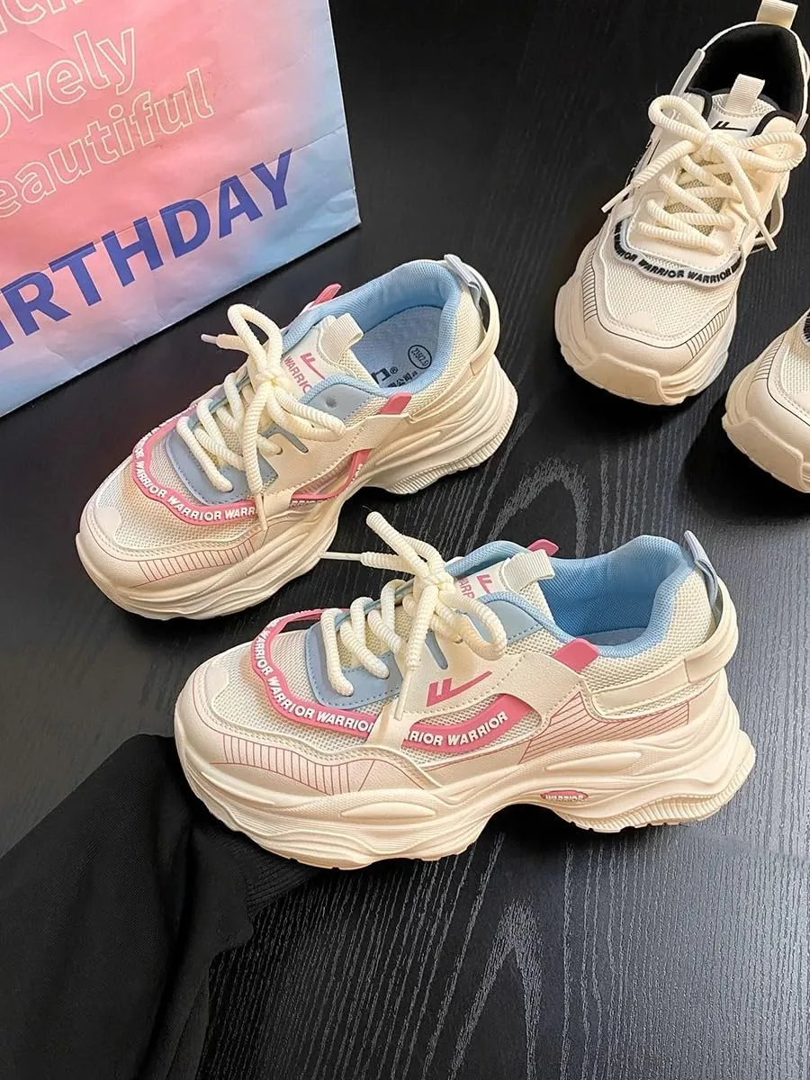 Chunky Sneakers for Women, Mesh Campus Style Platform Shoes, Aesthetic Shoe for Summer&Autumn
